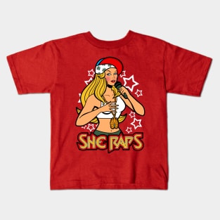 She Raps Female Superhero Rapping Kids T-Shirt